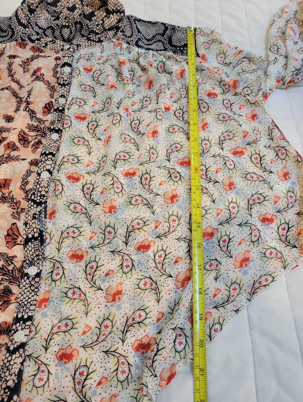 Free People Dani Light Combo Button Down Paisley Floral-Print - Picture 9 of 9